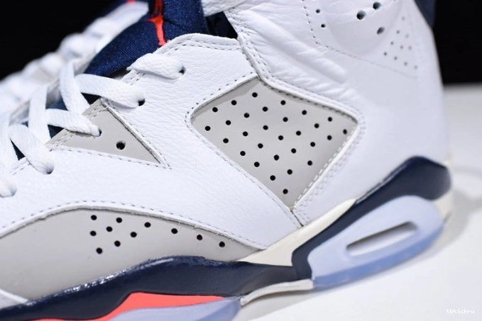 Cheap TBkick White Air 6 Infrared Retro Jordan Grey-Sail 23-Neutral Tinker 384664-104 0717